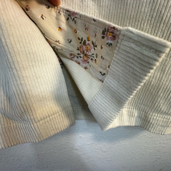 ISAAC MIZRAHI LIVE Women Corduroy Chore Jacket Medium M True Denim Cream Coat - Picture 10 of 11